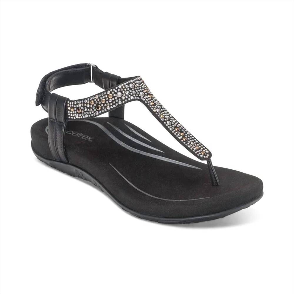 NEW AETREX women's marni sandal in black